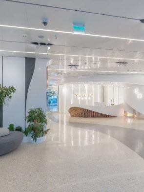 mobilier corian receptie office jardiniere plante (4)