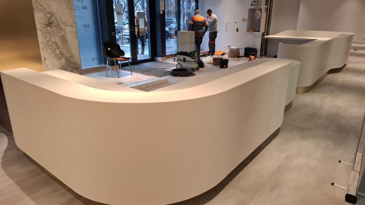 mobilier desk receptie birou corian bisque profi stil 3